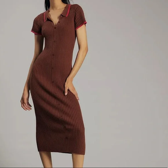 Anthropologie Dolan Rib Knit Midi Dress - Picture 1 of 3